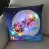 1pc Christmas Cushion Cover 45x45 Led Light Christmas Decorations for Home Santa Claus Printed Christmas Pillow Case